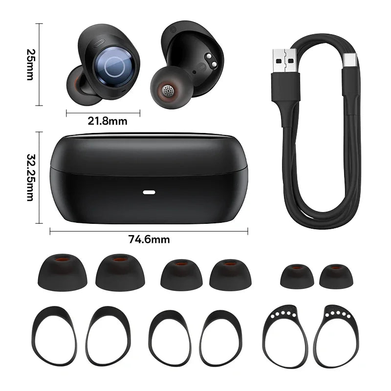 Baseus Bowie MA10 Pro Wireless Earphones 48dB Active Noise Cancellation  5.3 Earbuds 40H Battery Life IPX6 Waterproof
