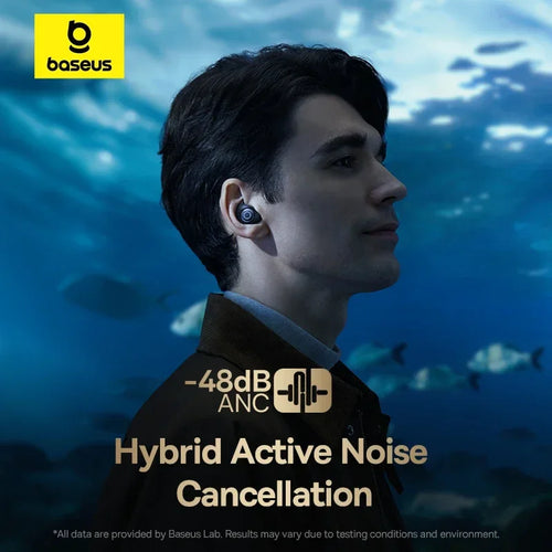 Baseus Bowie MA10 Pro Wireless Earphones 48dB Active Noise Cancellation  5.3 Earbuds 40H Battery Life IPX6 Waterproof