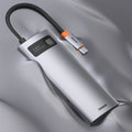 Baseus Metal Gleam Series 5 in 1 Multifunctional Type C HUB Docking Station Gray 30Hz Version