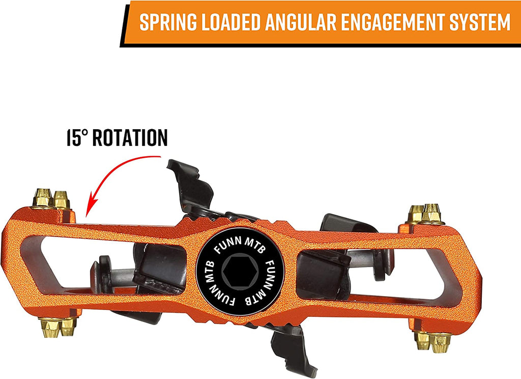 Ripper Mountain Bike Clipless Pedals, Rocker Clip/Spring-Loaded Clip-In Mechanism, Compatible with SPD Cleats, 9/16" Crmo Axle Bicycle Pedals for Mtb/Gravel Cycling